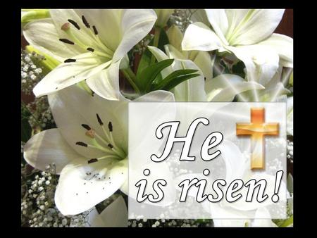 Easter Day GOD WELCOMES US Christ is risen! He is risen indeed! Christ is risen from the dead, trampling down death by his death, and bringing light.