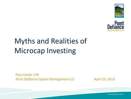 Myths and Realities of Microcap Investing