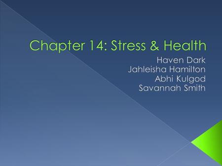  Psychological states cause physical reactions.  One of these reactions is stress.  When we feel severe stress, our ability to cope with it is impaired.