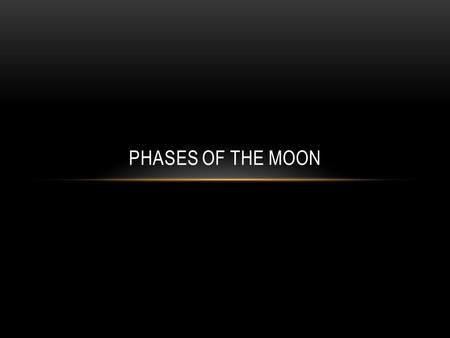 Phases of the Moon.