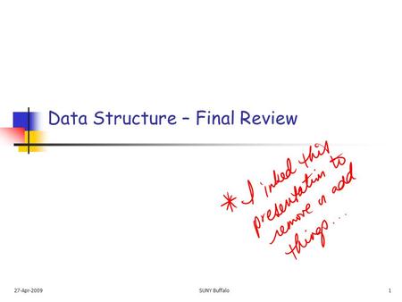 Data Structure – Final Review