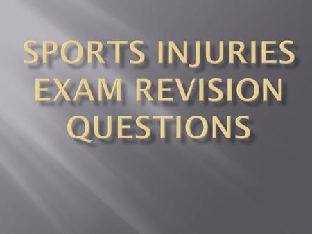 a)  RICE  Rest – stop the activity as soon as the injury occurs to prevent making it any worse.  Ice – applied to injured area for 10-15 mins then.