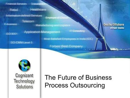 The Future of Business Process Outsourcing. The BPO Hype Cycle Source: Gartner Group, “The Hype Cycle for IT Services”, June 6, 2003. Rising investments.