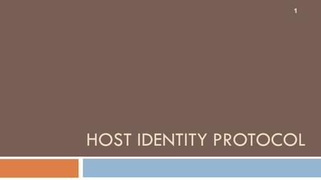 Host Identity Protocol