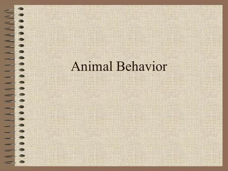 Animal Behavior.