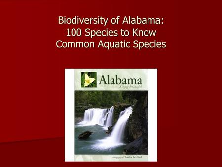 Biodiversity of Alabama: 100 Species to Know Common Aquatic Species