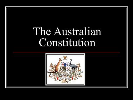 The Australian Constitution