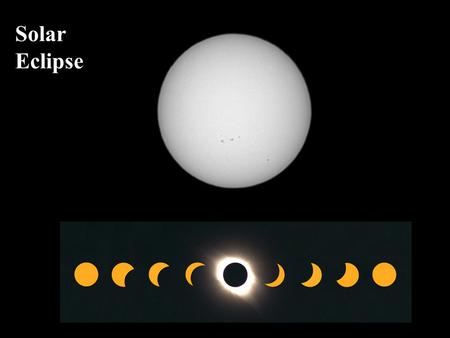 Solar Eclipse. Here is an animation showing a total solar eclipse Remember that it is not safe to stare at a solar eclipse !!!