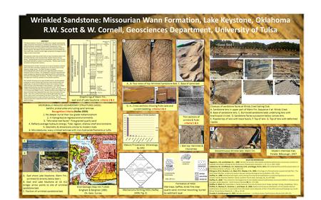 Wrinkled Sandstone: Missourian Wann Formation, Lake Keystone, Oklahoma R.W. Scott & W. Cornell, Geosciences Department, University of Tulsa Graphic log.