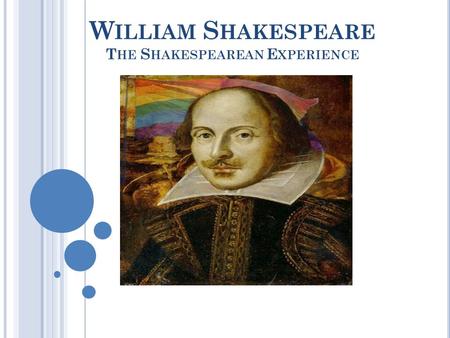 W ILLIAM S HAKESPEARE T HE S HAKESPEAREAN E XPERIENCE.