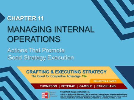 MANAGING INTERNAL OPERATIONS