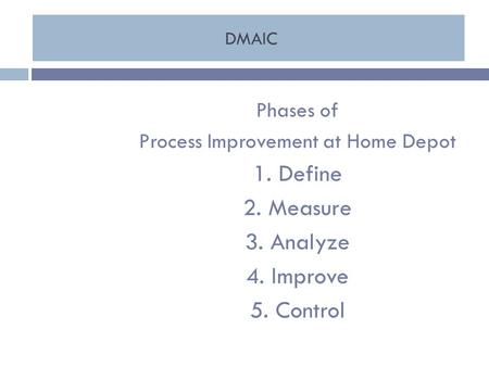 Process Improvement at Home Depot