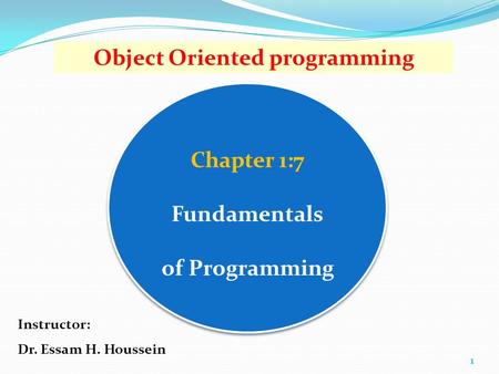 Object Oriented programming