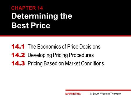 CHAPTER 14 Determining the Best Price