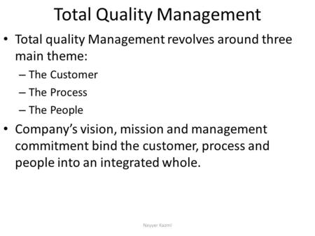 Total Quality Management