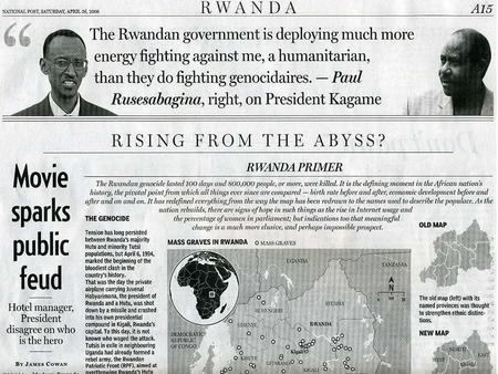 © 2011 Pearson Education, Inc.. Hotel Rwanda  Depending on what row you are sitting in choose one of the statements and discuss with your teammate why.