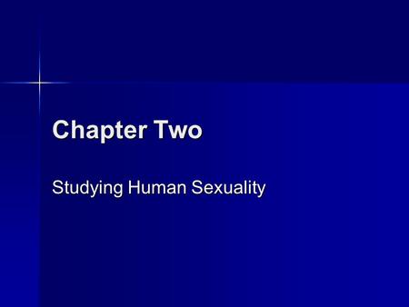 Studying Human Sexuality