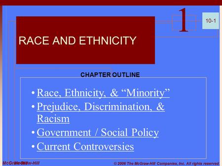 McGraw-Hill © 2006 The McGraw-Hill Companies, Inc. All rights reserved. 10-1 chapter McGraw-Hill © 2006 The McGraw-Hill Companies, Inc. All rights reserved.