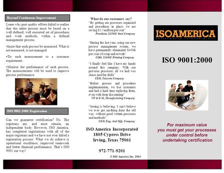 Learn why past quality efforts failed to realize that the entire process must be based on a well defined, well executed set of procedures and work methods,