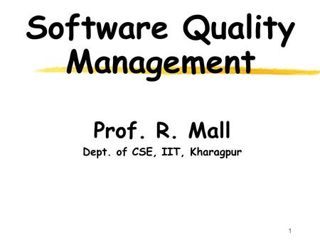 Software Quality Management