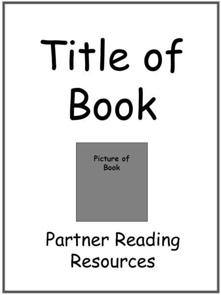 Partner Reading Resources