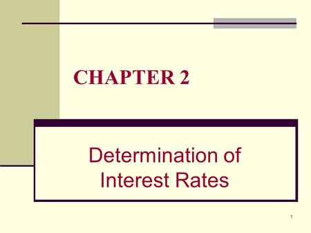 Determination of Interest Rates