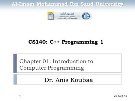 Chapter 01: Introduction to Computer Programming