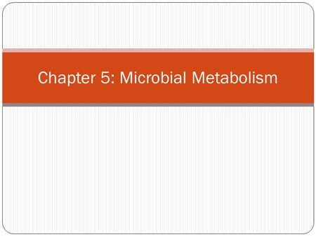 Chapter 5: Microbial Metabolism. What is Metabolism? Metabolism = all chemical reactions that occur in a cell/organism; catabolism + anabolism. Catabolism.