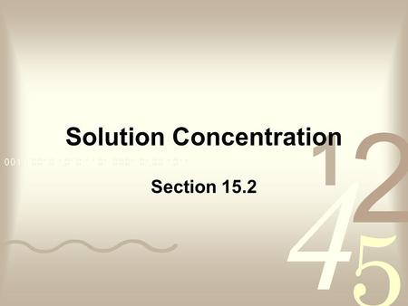 Solution Concentration