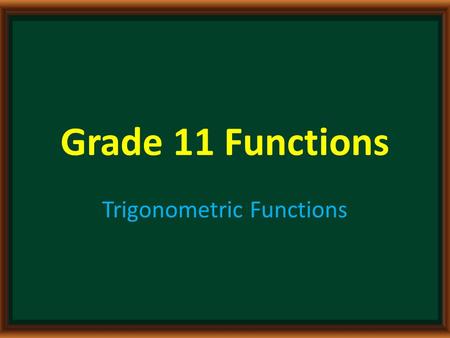 Trigonometric Functions