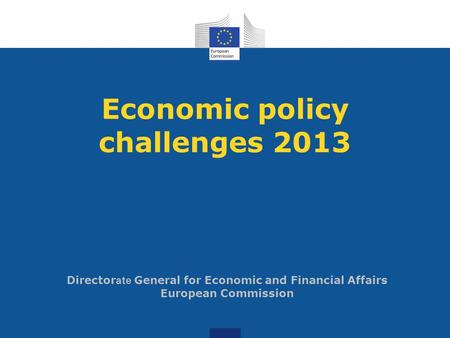 Economic policy challenges 2013