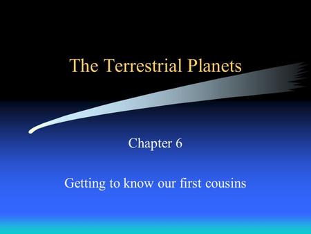 The Terrestrial Planets