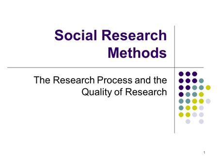 Social Research Methods