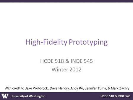 High-Fidelity Prototyping