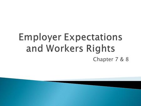 Chapter 7 & 8.  Productivity ◦ Don’t be a slacker!  Quality of Work Performed ◦ Done carefully, accurately and thoroughly  Good Judgment ◦ Use your.