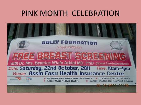 PINK MONTH CELEBRATION. DOLLY FOUNTATION PARTNER WITH WORLDVIEW MISSION.