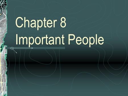 Chapter 8 Important People. a Virginian, was chairman of the Constitutional Convention to revise the Articles of Confederation. George Washington.