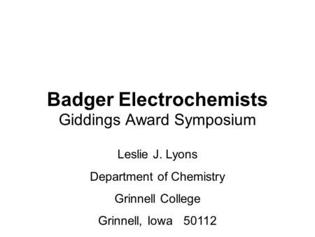 Badger Electrochemists