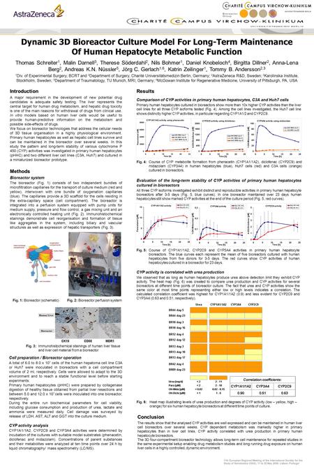 Dynamic 3D Bioreactor Culture Model For Long-Term Maintenance Of Human Hepatocyte Metabolic Function Thomas Schreiter 1, Malin Darnell 3, Therese Söderdahl.