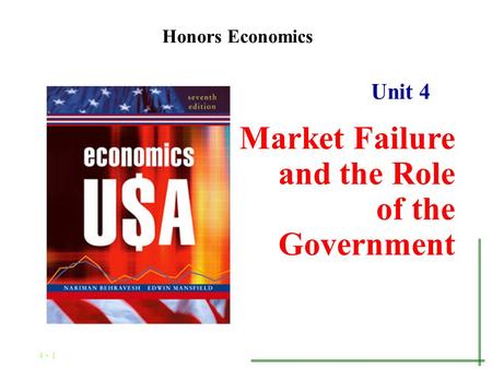 4 - 1 Unit 4 Market Failure and the Role of the Government Honors Economics.