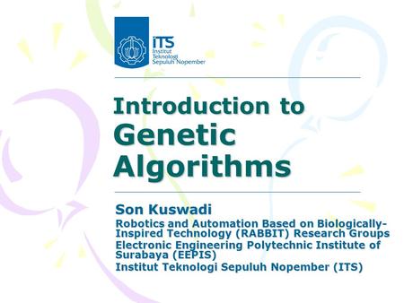 Introduction to Genetic Algorithms