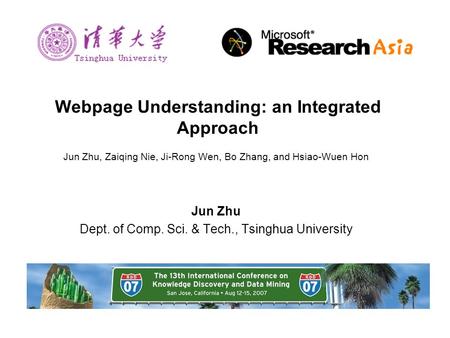 Webpage Understanding: an Integrated Approach