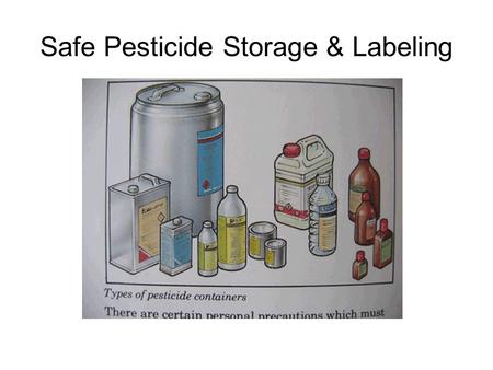 Safe Pesticide Storage & Labeling. Does store have spare parts for application equipment?