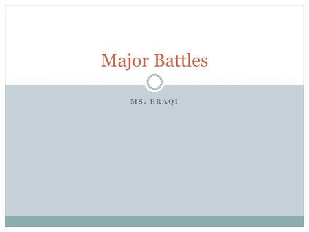 MS. ERAQI Major Battles. EUROPEAN FRONT: Before U.S. Enters the War BATTLE OF BRITAIN 1940  Hitler knew he couldn’t defeat the British Navy  Began this.