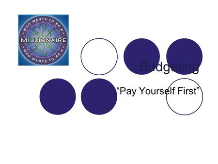 Budgeting “Pay Yourself First”. Personal Budget Working Tool Take Control Directs flow of cash received towards financial goals Must be Flexible! Takes.