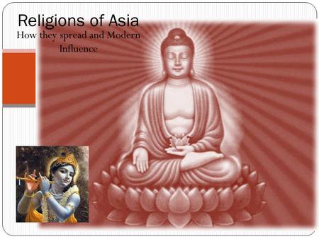 How they spread and Modern Influence Religions of Asia.