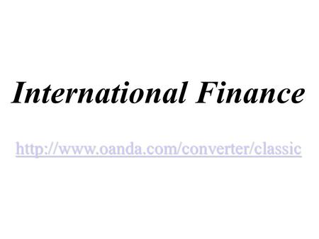 International Finance