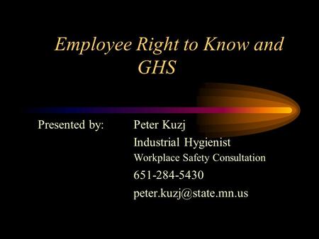 Employee Right to Know and GHS