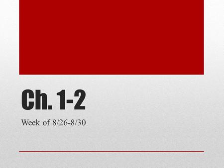 Ch. 1-2 Week of 8/26-8/30. BELLWORK- 8/26 Why do we have goods on our shelves in the stores. Who provides the goods? For EX: why are Coca-Colas for sale.