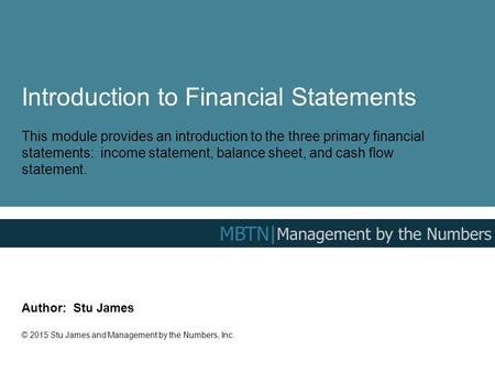 Introduction to Financial Statements